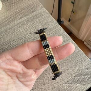 Black and Gold Beaded Bracelet